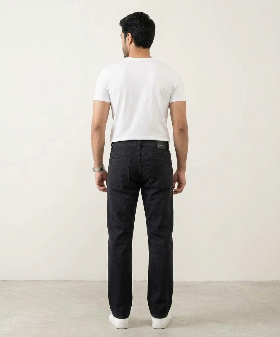 Men's Denim Smart Baggy Jeans -Black - JP-2241
