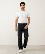 Men's Denim Smart Baggy Jeans -Black - JP-2241