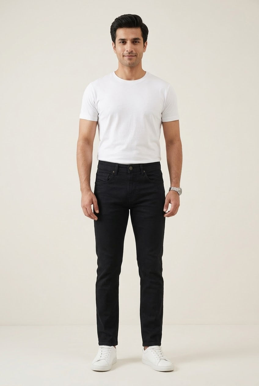Men's Denim Slim Fit Jeans- Black JP-1886