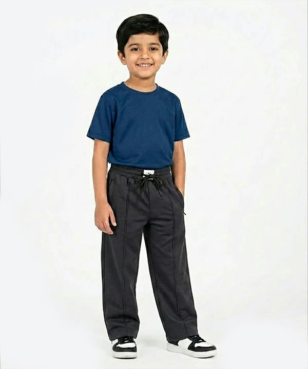 Kids Smart Baggy stretchable premium trouser Black Texture BLW-0136