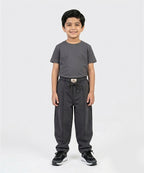 Kids Smart Baggy stretchable premium trouser Charcoal Texture BLW-0136