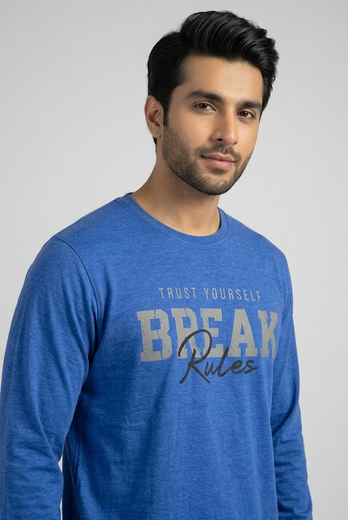 HR Clothing Men’s Blue Full-Sleeves T-Shirt – TSH-6734