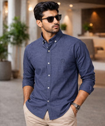 Men's Casual Shirt - Shc-1681 Blue