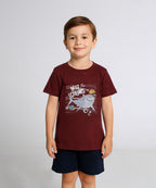 HR clothing Kids Tee's - Maroon BTS-1478