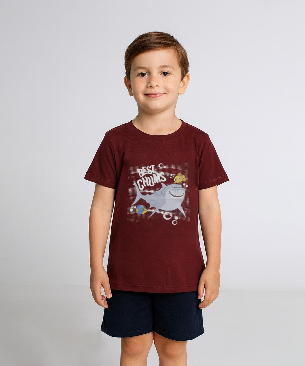 HR clothing Kids Tee's - Maroon BTS-1478