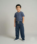 Kids Smart Baggy stretchable premium trouser Navy Texture BLW-0136