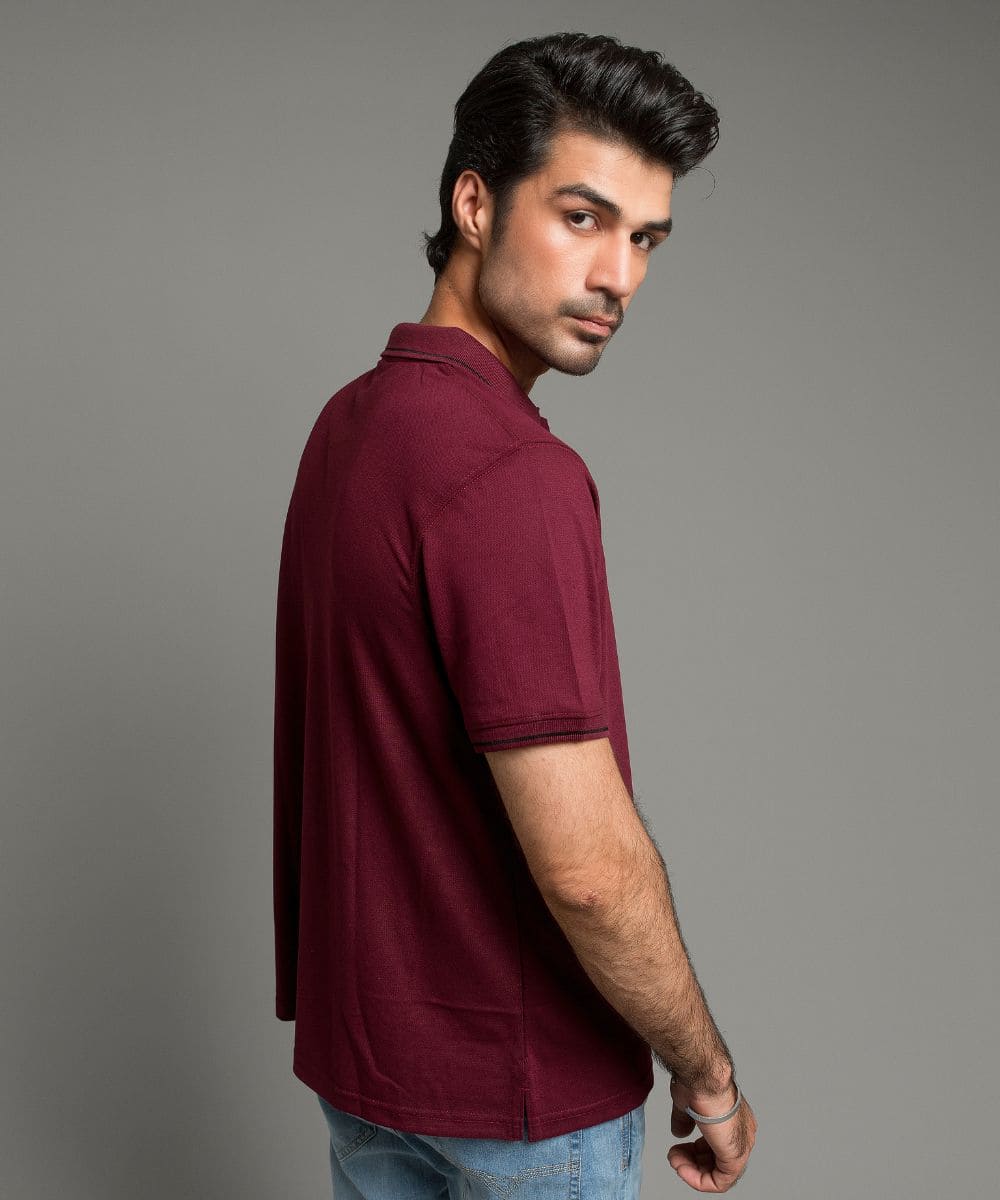 HR Clothing Men's Polo T-Shirt Maroon TSH-5518