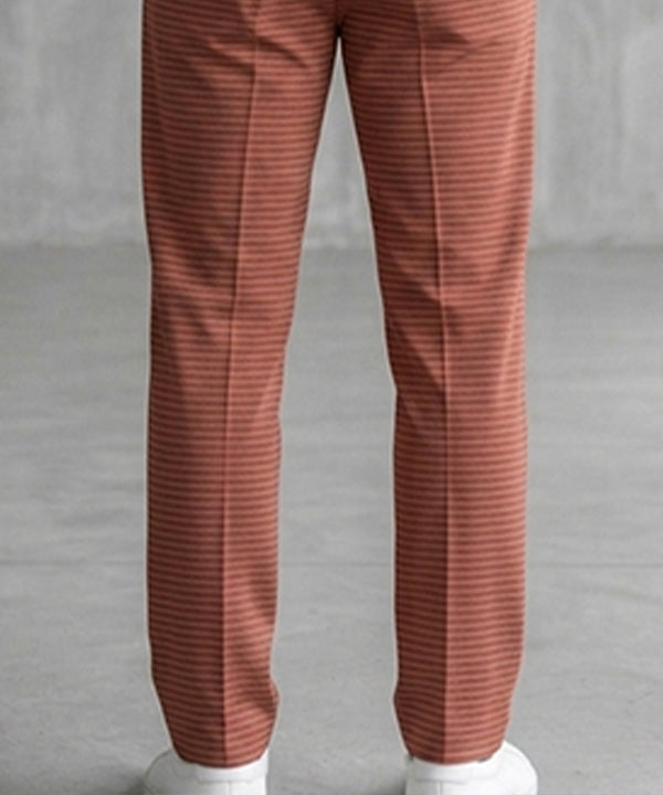 Men’s Pinstripe Drawstring Smart Baggy Trousers– LWR-0688 Maroon Stripe