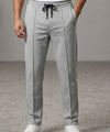 Men’s Pinstripe Drawstring Co-Ord Suit– Relaxed Fit- Grey Stripe