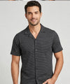 Men’s Pinstripe Drawstring Co-Ord Suit– Relaxed Fit- Black Stripe