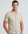 Men’s Pinstripe Drawstring Co-Ord Suit– Relaxed Fit- Beige Stripe