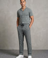 Men’s Pinstripe Drawstring Co-Ord Suit– Relaxed Fit- Green Stripe