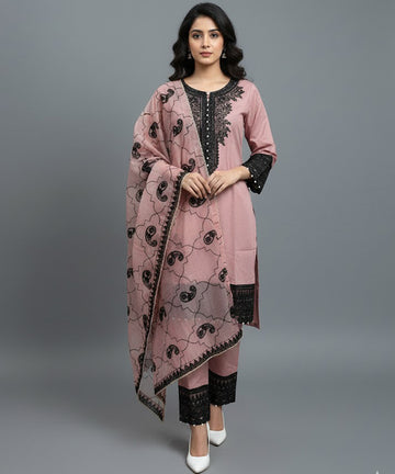 Women's EMBROIDERED SUIT - Beige