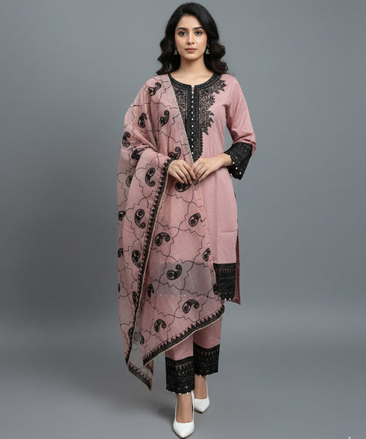 Women's EMBROIDERED SUIT - Beige