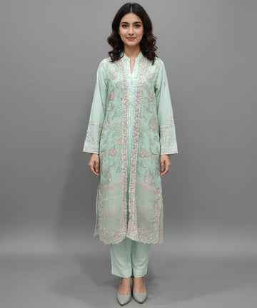 Women's EMBROIDERED SUIT - L Green