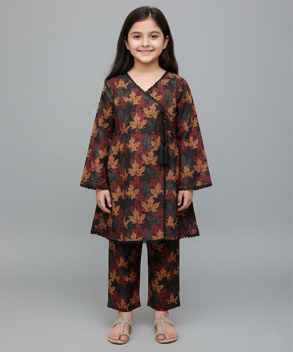 Girls  - Pret 2 Piece Printed Brown GKS-0336
