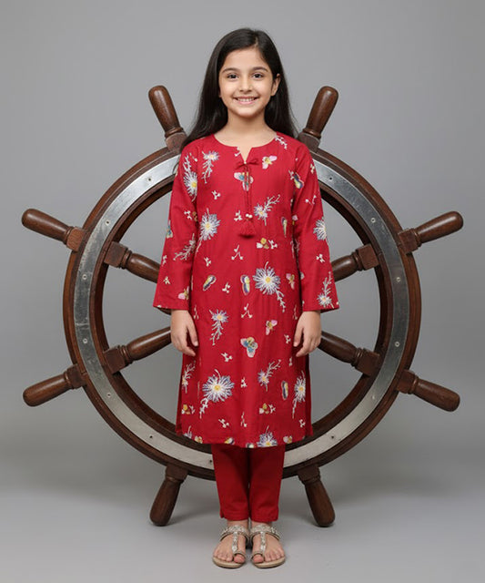 Girls  - Pret 2 Piece Maroon
