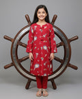 Girls  - Pret 2 Piece Maroon GKS-0336