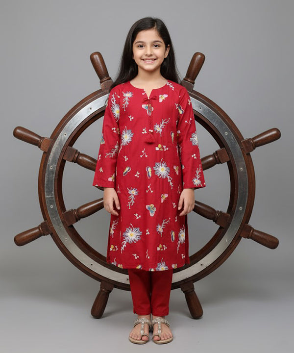 Girls  - Pret 2 Piece Maroon GKS-0336