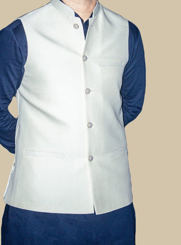 Men's Waist Coat WC-0026 Texture White