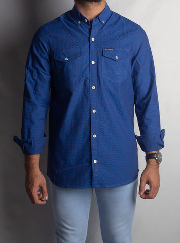 Men's Casual Shirt SHC-1486 TEXTURE BLUE