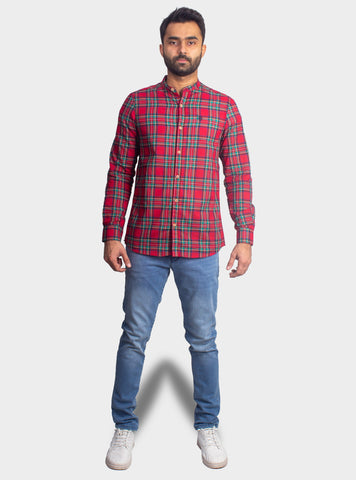 Checkered Casual Shirt - Shc-1443 G/Red Chk