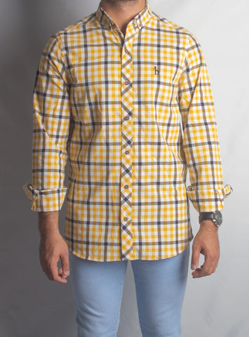 Men's Casual Shirt SHC-1488 YELLOW CHK