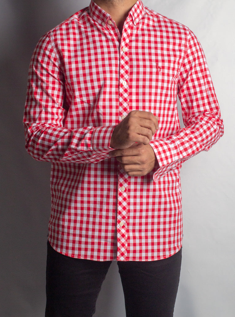 Casual Checkered Shirt - Shc-1489 Red