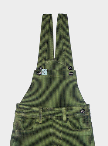 Kid Striped Dungarees Kdg-0002 B/Green