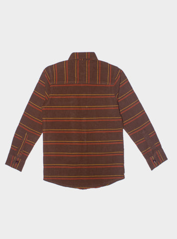 Button Down Striped Boy Shirt Bsh-0044 Brown Striped