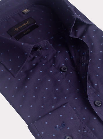 Formal Shirt Dsh-0104 Navy Dotted