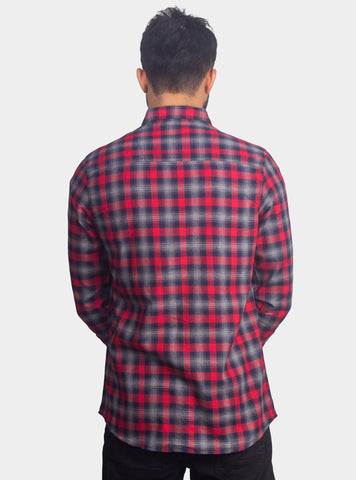 Checkered Casual Shirt - Shc-1443 Red Chk