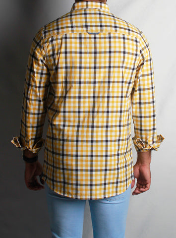 Men's Casual Shirt SHC-1488 YELLOW CHK