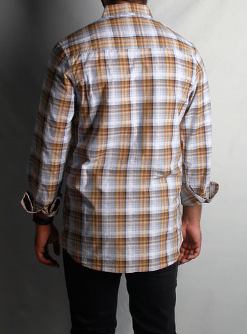 Men's Casual Shirt SHC-1484 BROWN CHK