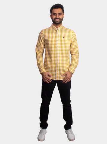 Checkered Casual Shirt - Shc-1443 Yellow Chk