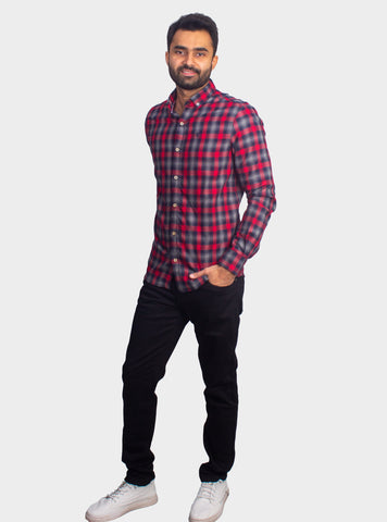 Checkered Casual Shirt - Shc-1443 Red Chk