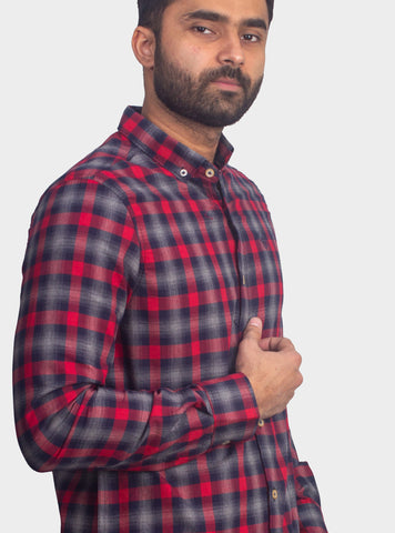 Checkered Casual Shirt - Shc-1443 Red Chk