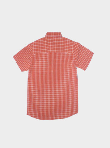 Button Down Checkered Boy Shirt Bsh-0050 Rust Chk