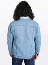 Denim Jacket Fur Collar Ice-Blue  Jk-0246